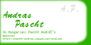 andras pascht business card